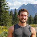 Illustration of a strong, healthy man in a natural setting, representing men's health.